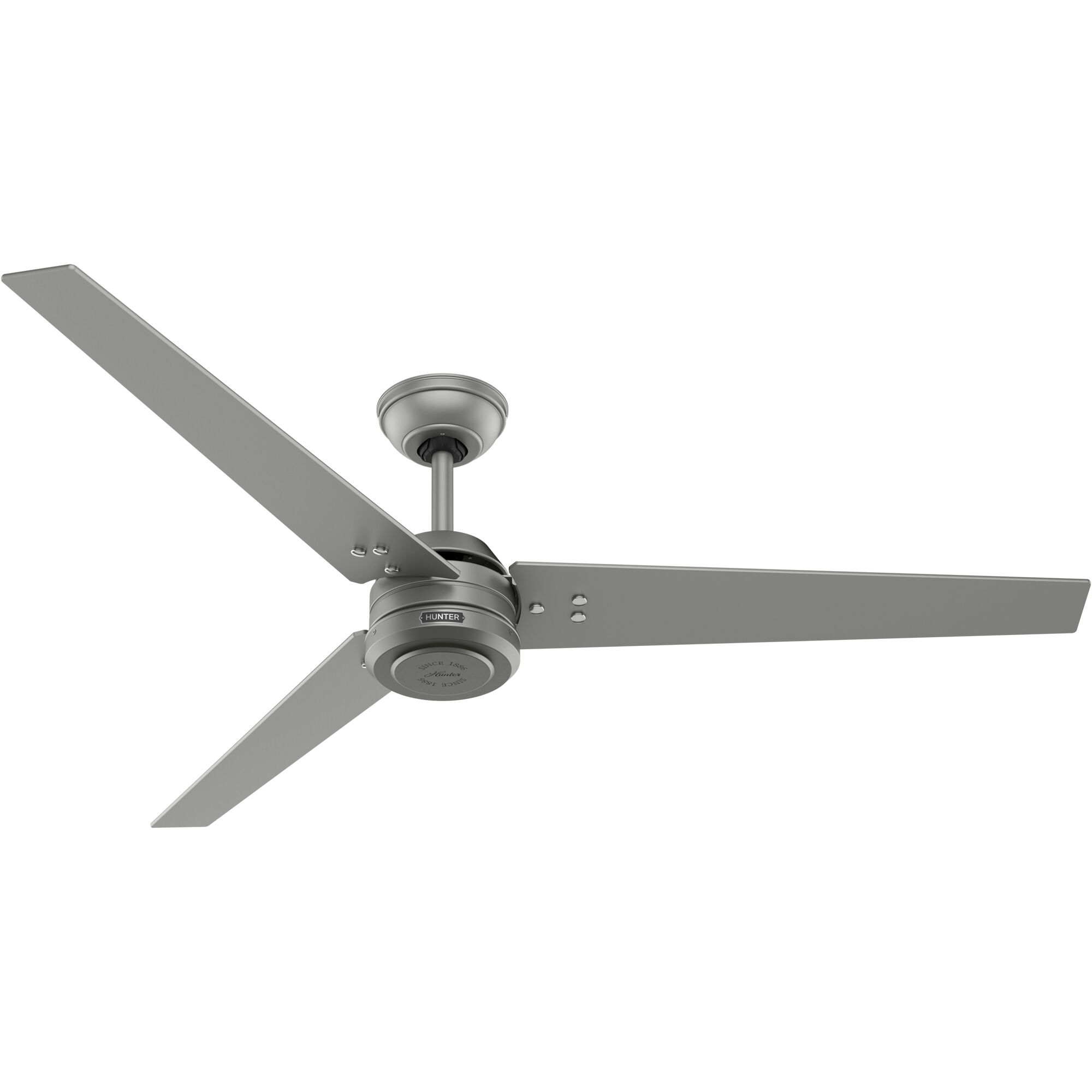 Cassius 60 inch Matte Silver with Matte Silver/Black Willow Blades Outdoor Ceiling Fan