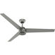 Cassius 60 inch Matte Silver with Matte Silver/Black Willow Blades Outdoor Ceiling Fan