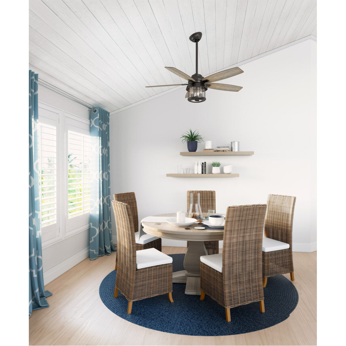 Coral Bay 52 inch Noble Bronze with Barnwood/Drifted Oak Blades Outdoor Ceiling Fan