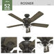 Rosner 52 inch Noble Bronze with Warm Grey Oak/Natural Oak Blades Ceiling Fan