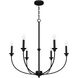 Southcrest 6 Light 30 inch Flat Matte Black Chandelier Ceiling Light