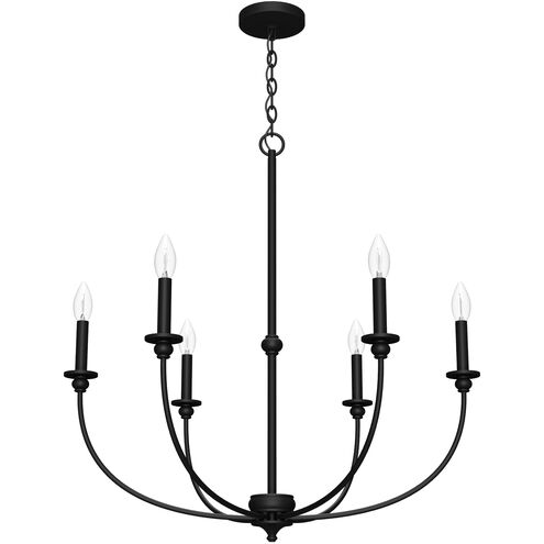 Southcrest 6 Light 30 inch Flat Matte Black Chandelier Ceiling Light