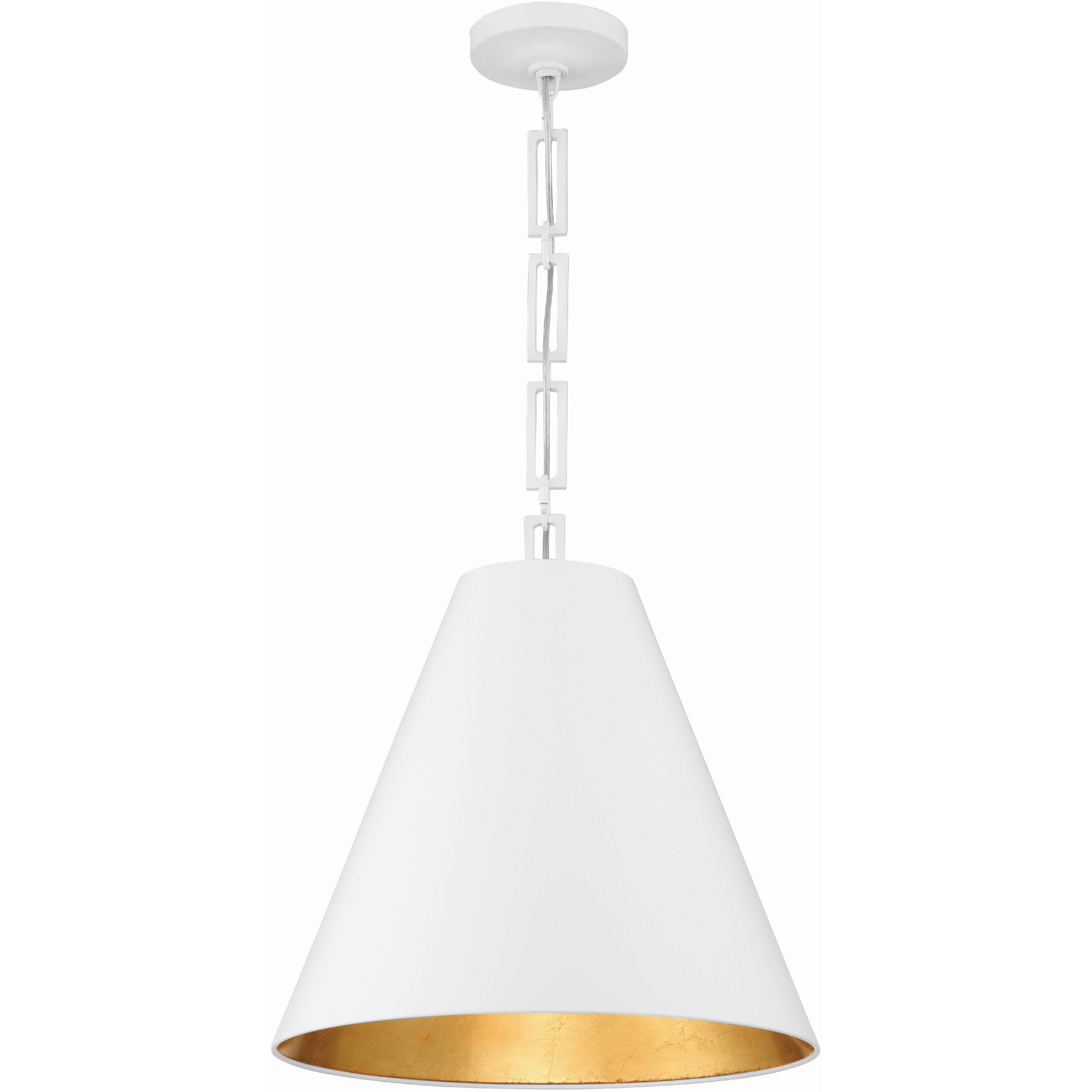 Alston 3 Light 18 inch Matte White and Antique Gold Pendant Ceiling Light