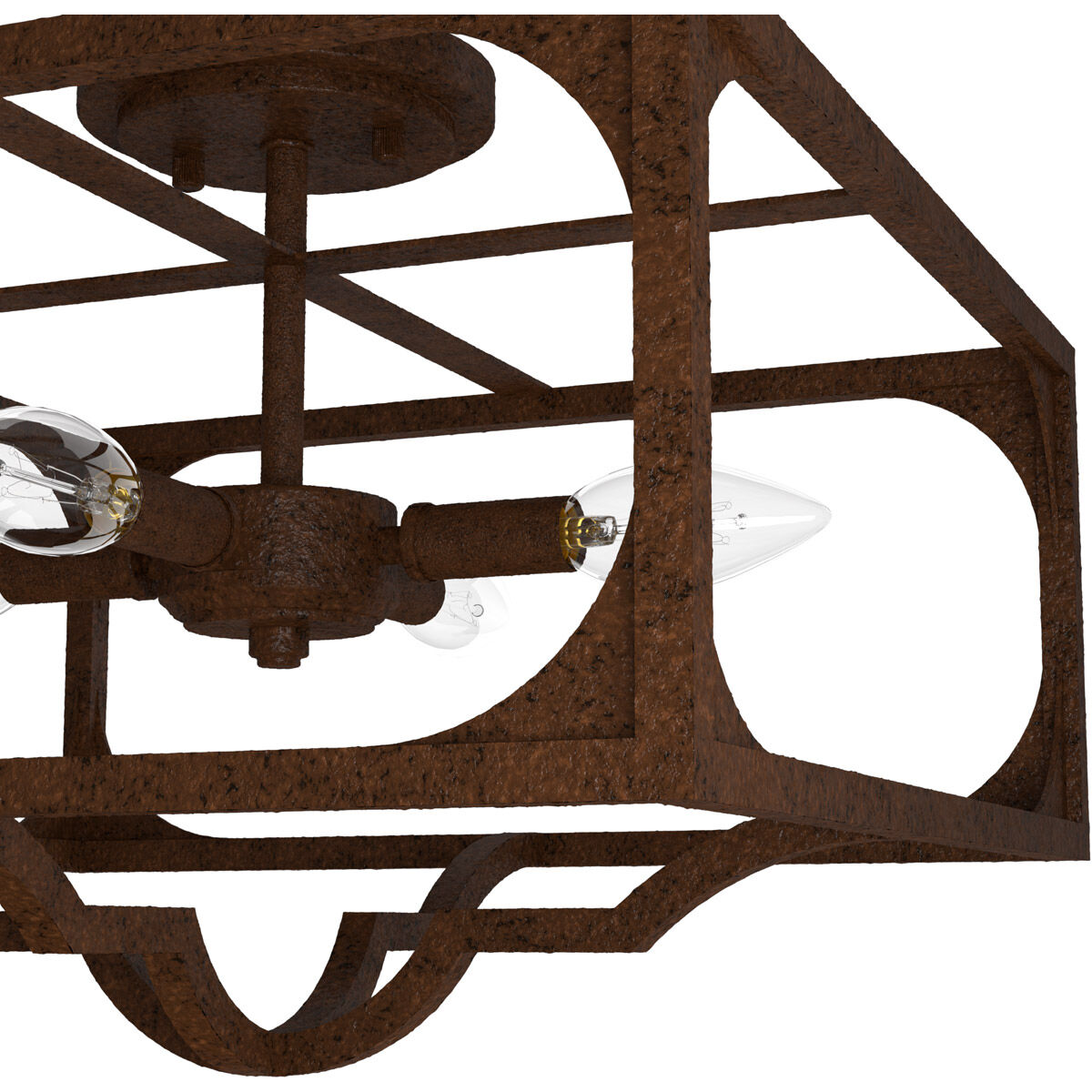 Highland Hill 4 Light 16 inch Textured Rust Semi-Flush Mount Ceiling Light