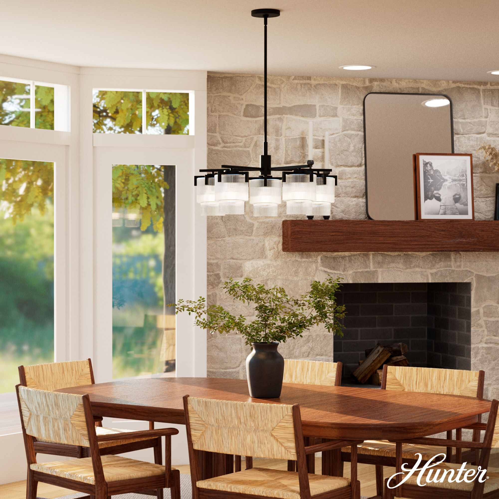 Ontario 5 Light 27.3 inch Matte Black Chandelier Ceiling Light, Medium