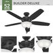 Builder 52 inch Matte Black with Matte Black/Greyed Walnut Blades Ceiling Fan