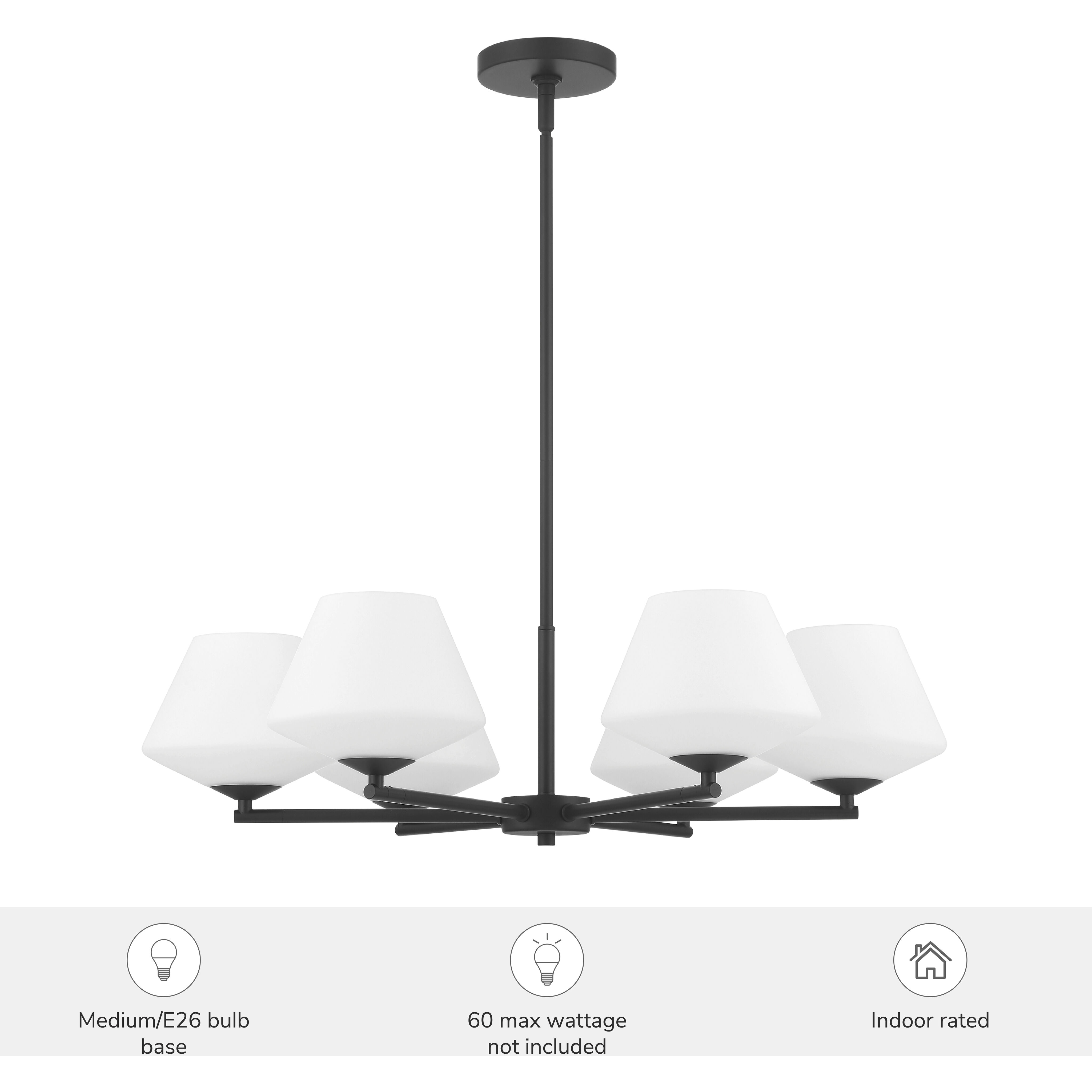 Celestial Valley 6 Light 28.5 inch Matte Black Chandelier Ceiling Light, Medium