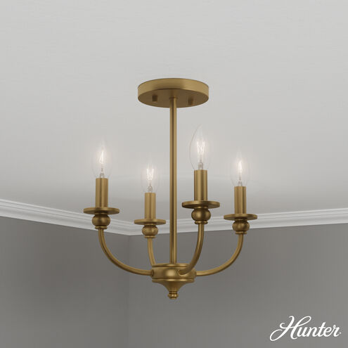 Southcrest 4 Light 13 inch Luxe Gold Semi Flush Mount Ceiling Light