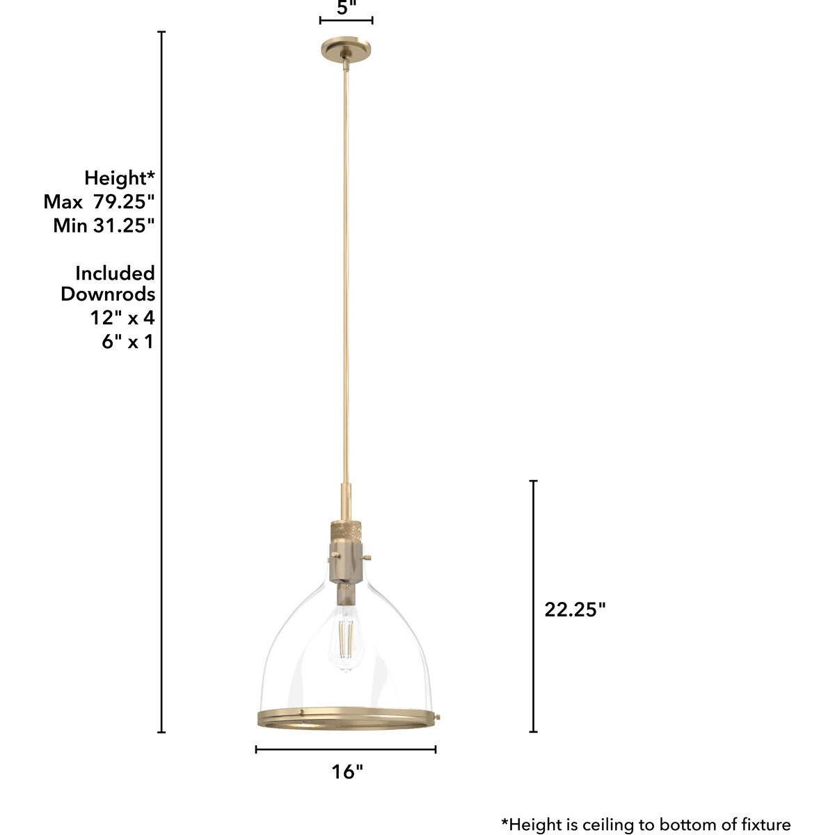 Van Nuys 1 Light 16 inch Alturas Gold Pendant Ceiling Light