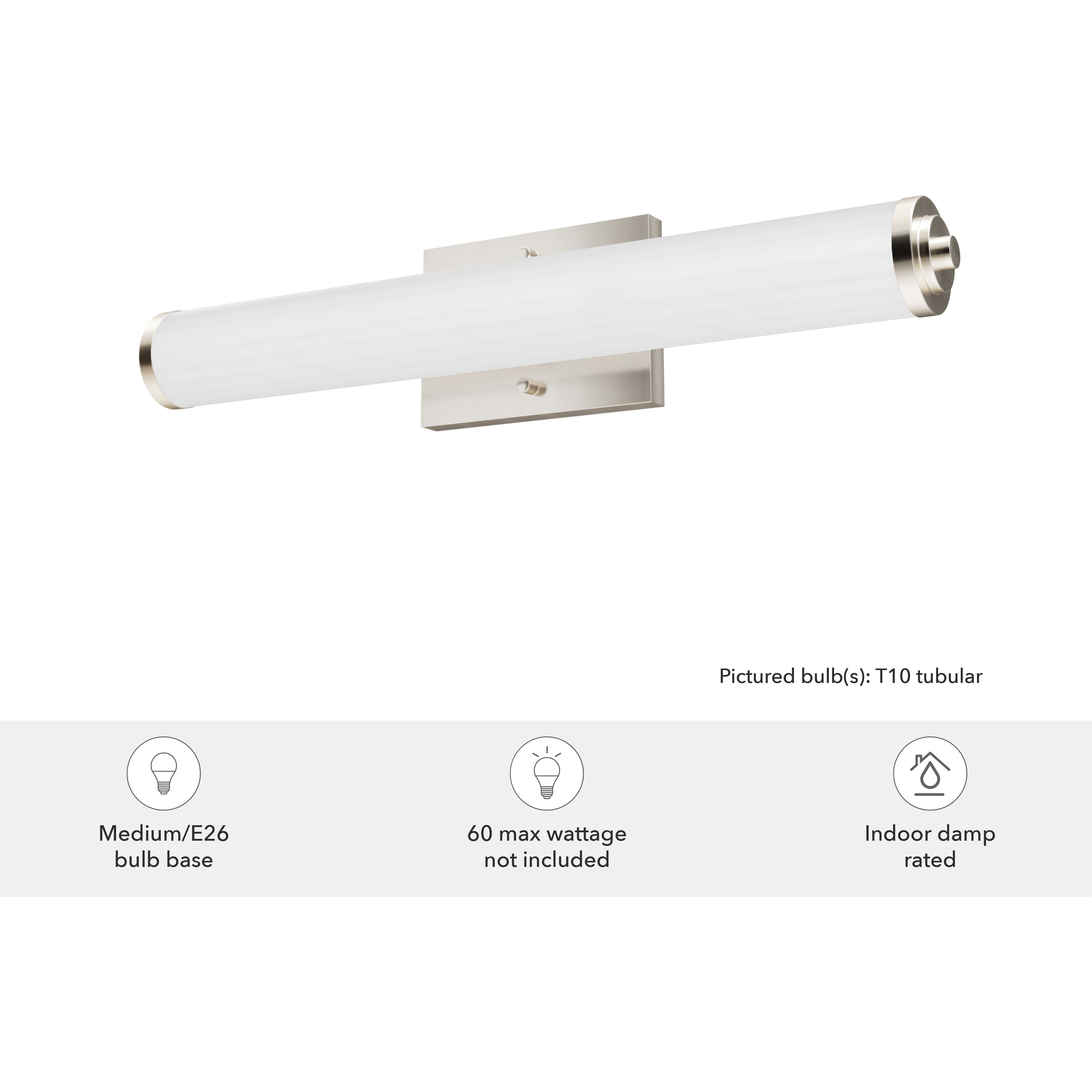 Holly Grove 2 Light 24 inch Brushed Nickel Vanity Light Wall Light, Medium