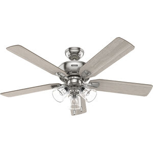 Rosner 52 inch Brushed Nickel with Light Gray Oak/Warm Grey Oak Blades Ceiling Fan
