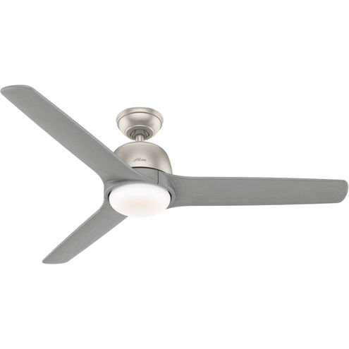 Norden 54 inch Matte Nickel with Gray Featherwood Blades Ceiling Fan