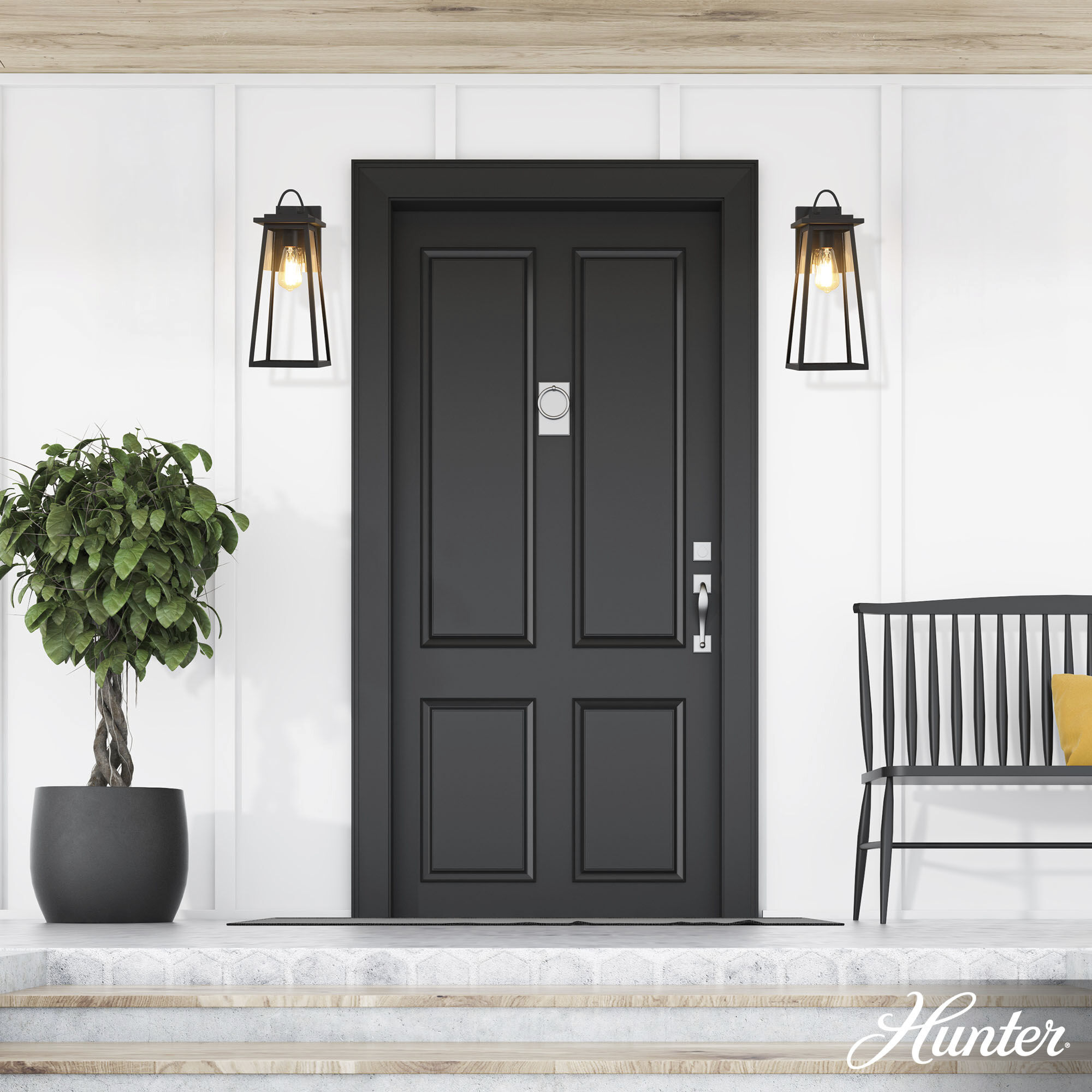 Ivory Dusk 1 Light 18 inch Matte Black Outdoor Wall Light, Large