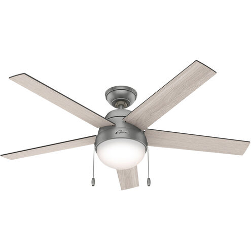 Anslee 52 inch Matte Silver with Light Gray Oak/Greyed Walnut Blades Ceiling Fan