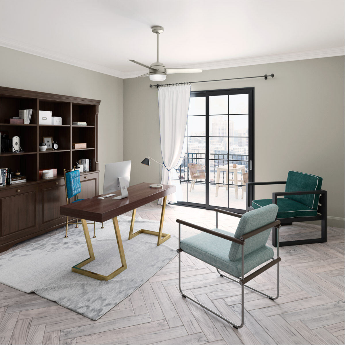 Midtown 48 inch Matte Nickel Ceiling Fan