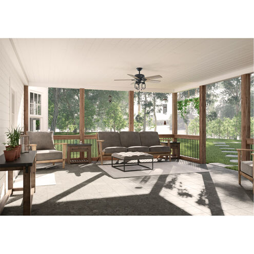 Starklake 52 inch Natural Iron with Barnwood/Washed Walnut Blades Outdoor Ceiling Fan
