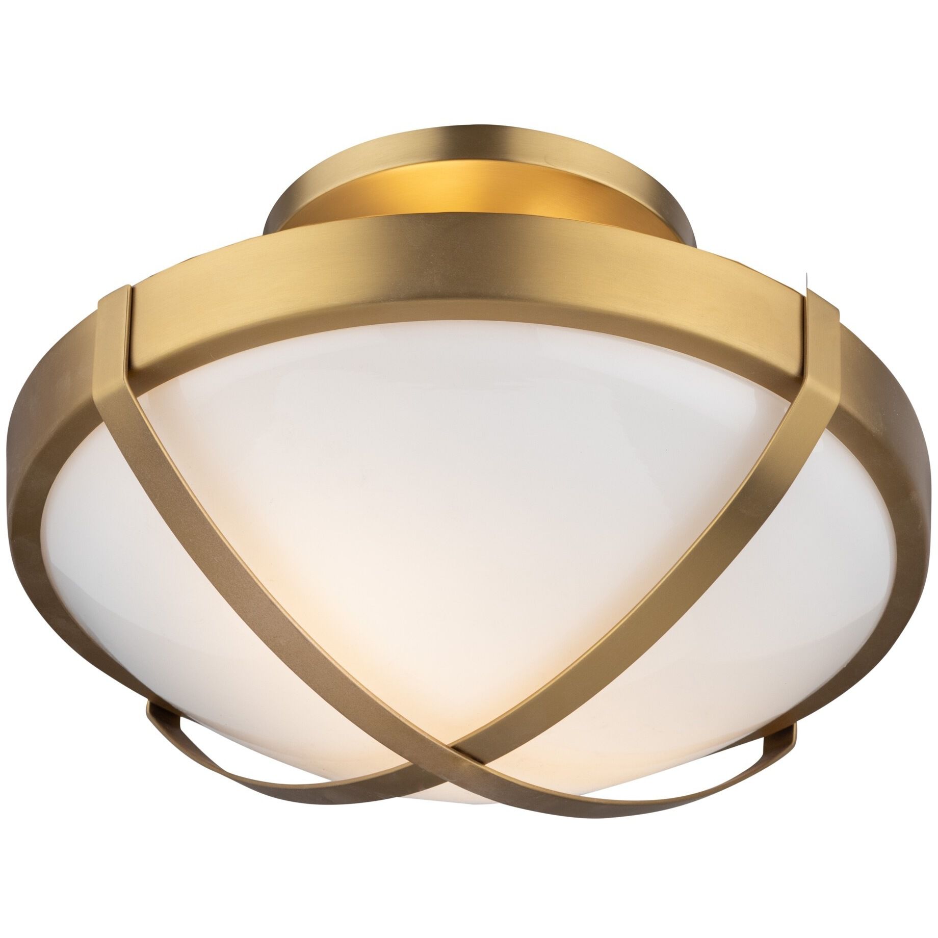 Cara 2 Light 12.5 inch Brushed Brass Flush Mount Ceiling Light