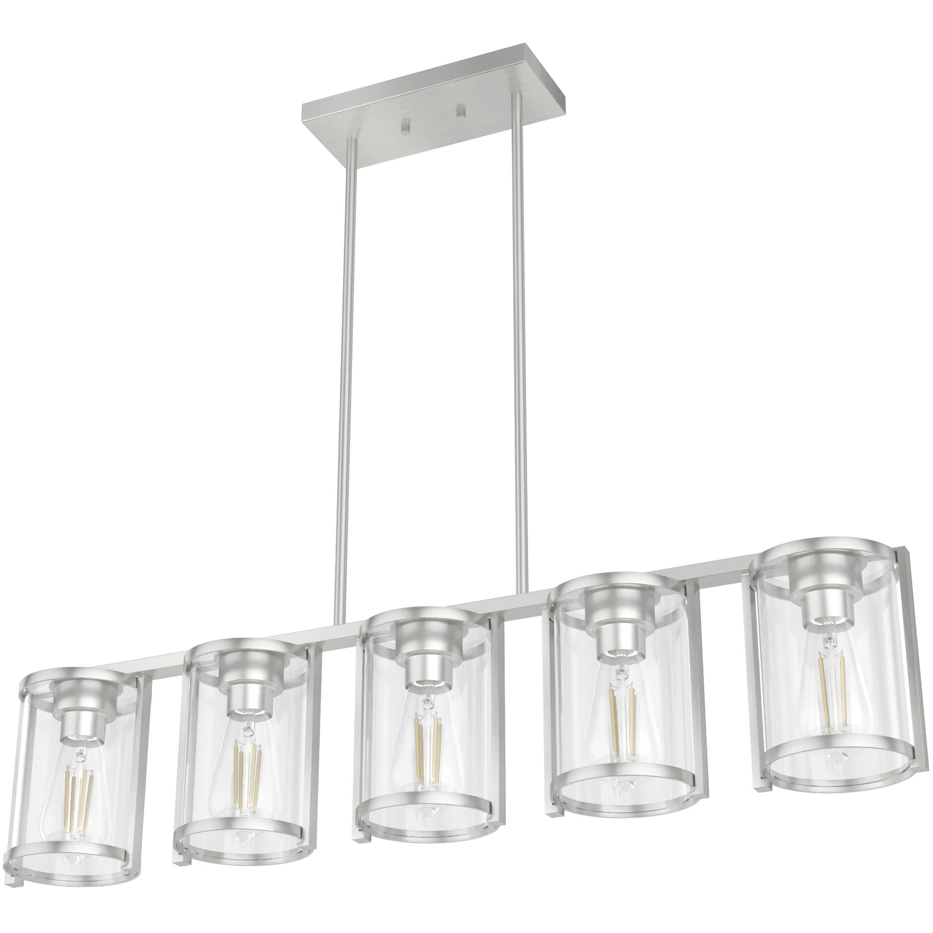 Astwood 5 Light 39 inch Brushed Nickel Linear Chandelier Ceiling Light, Large