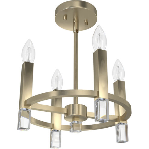 Sunjai 4 Light 12 inch Palm Gold Semi-Flush Mount Ceiling Light