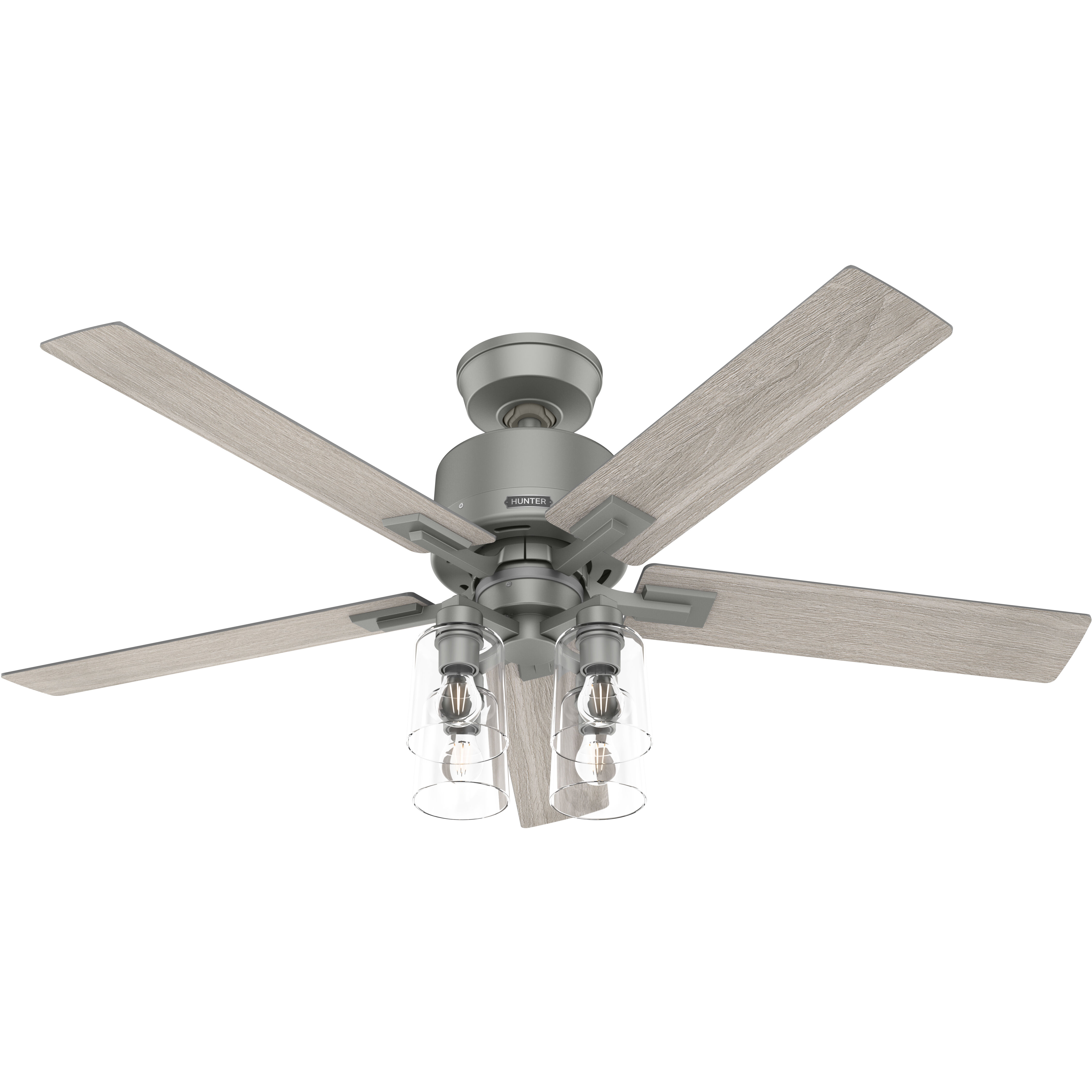 Techne 52 inch Matte Silver with Light Gray Oak Blades Ceiling Fan