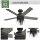 Lochemeade 52 inch Matte Black with Dark Gray Oak/Matte Black Blades Ceiling Fan