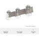 Devon Park 3 Light 24 inch Brushed Nickel and Grey Wood Vanity Light Wall Light