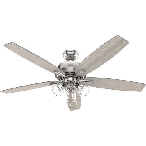 Dondra 60 inch Brushed Nickel with Light Gray Oak Blades Ceiling Fan