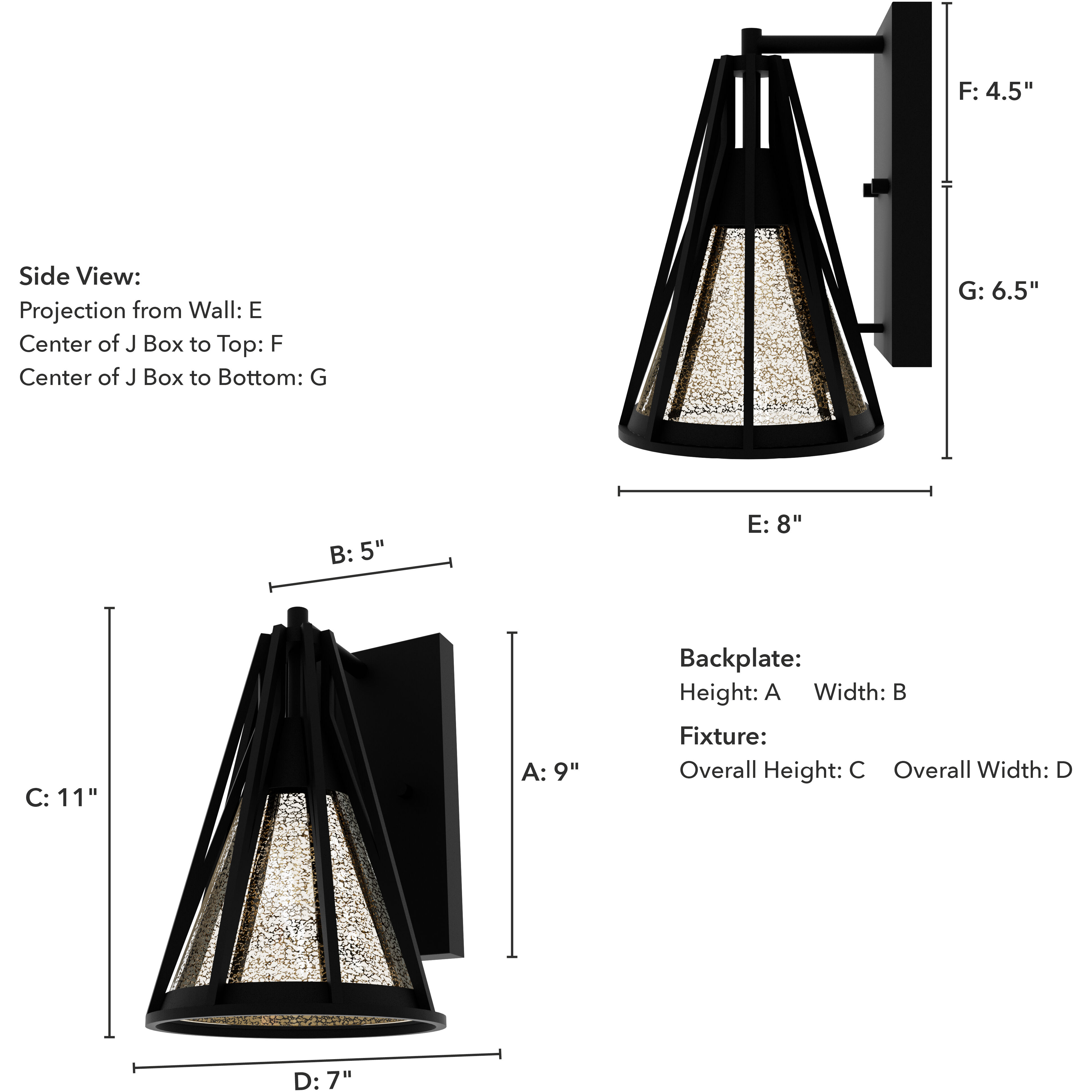 Rafner 1 Light 7 inch Natural Black Iron Wall Sconce Wall Light, Medium
