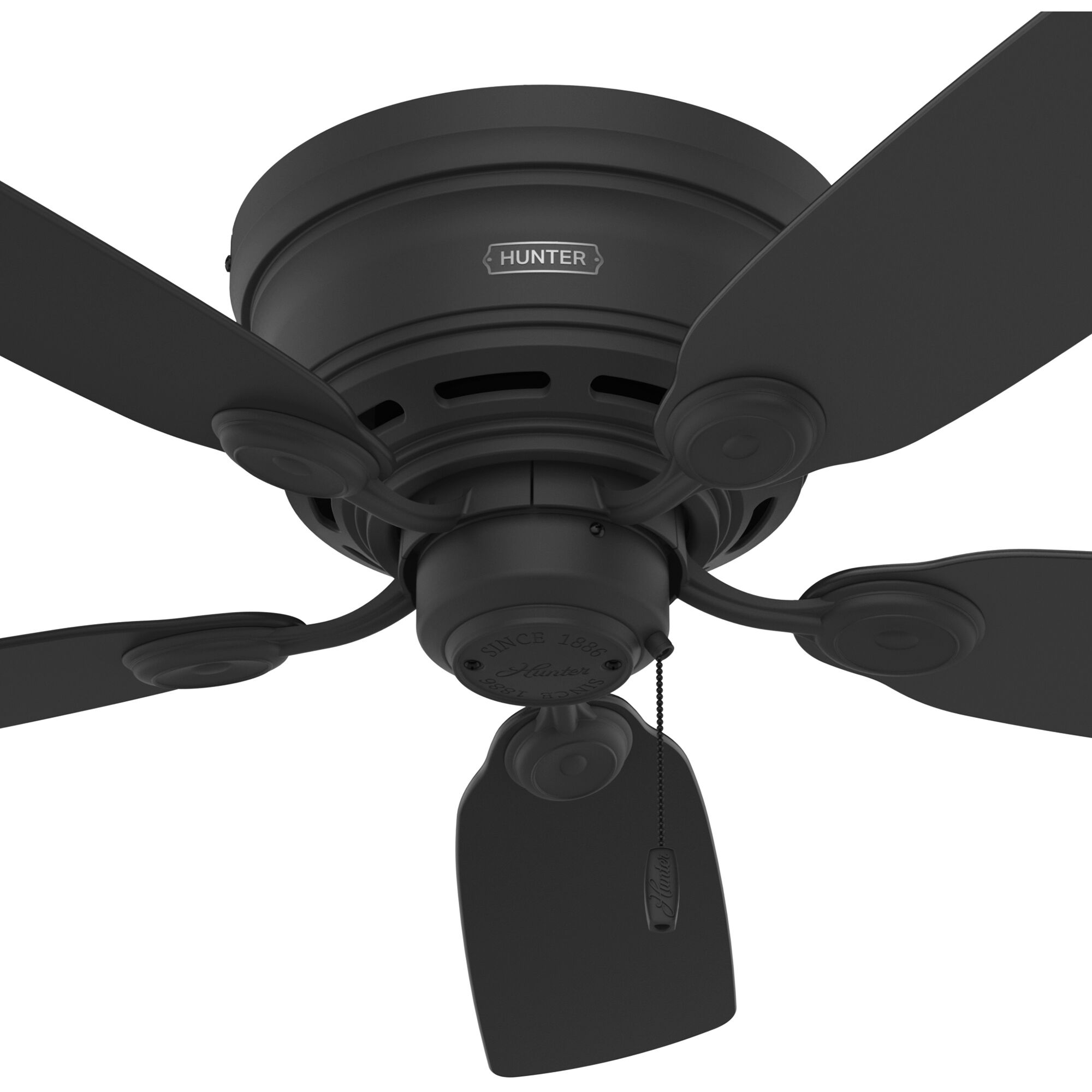 Low Profile 42 inch Matte Black with Matte Black/Greyed Walnut Blades Ceiling Fan