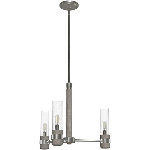 River Mill 3 Light 21 inch Brushed Nickel Chandelier Ceiling Light