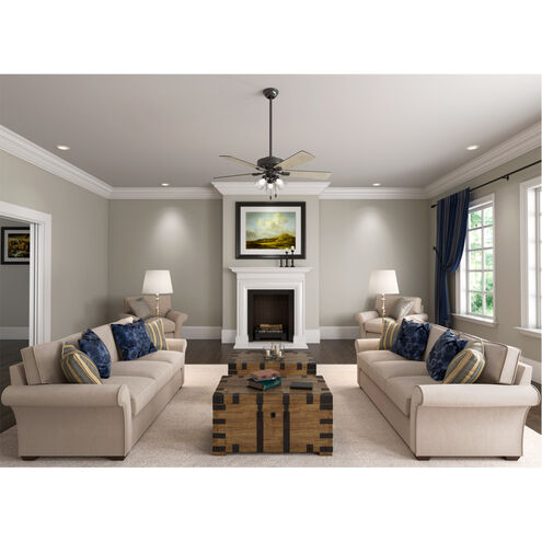Crestfield 52 inch Noble Bronze with Bleached Grey Pine/Greyed Walnut Blades Ceiling Fan