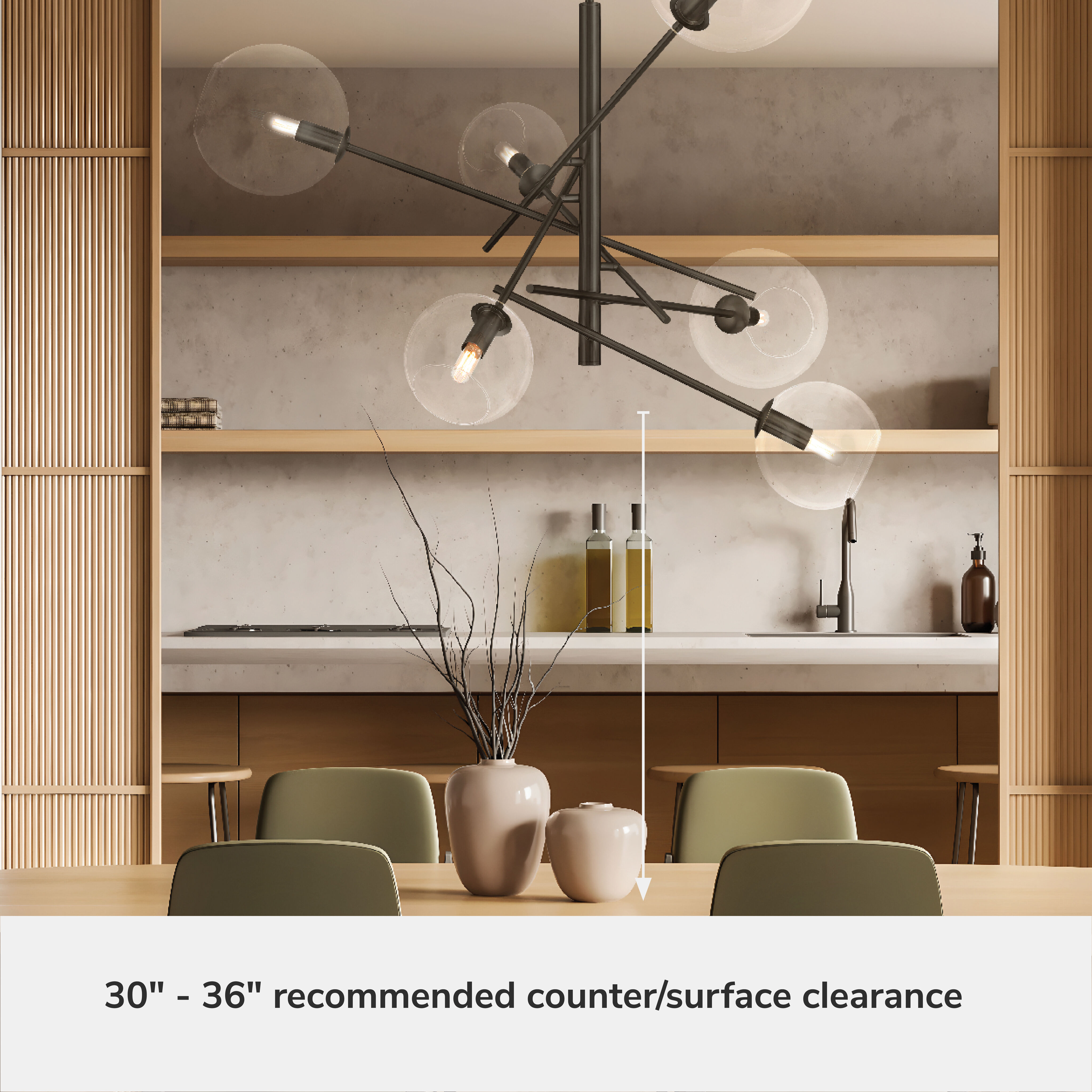 Farling 6 Light 44 inch Matte Black Chandelier Ceiling Light, Extra Large