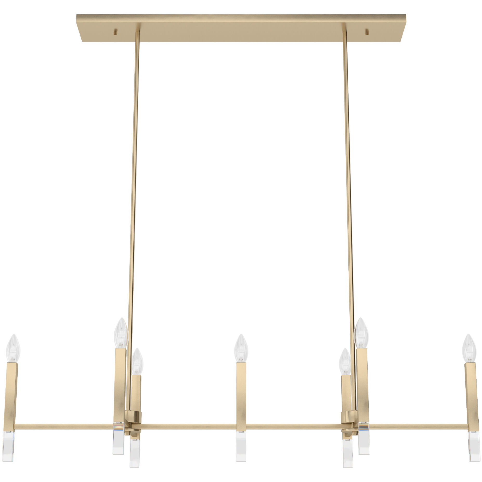 Sunjai 7 Light 48 inch Alturas Gold Linear Chandelier Ceiling Light