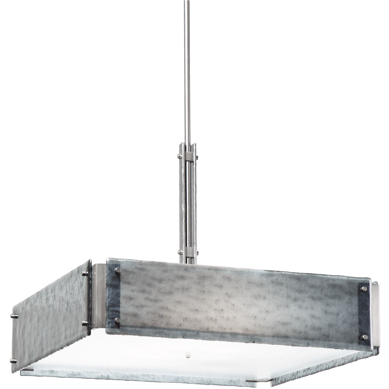 Urban Loft 4 Light 24 inch Novel Brass Chandelier Ceiling Light in Ivory Wisp, Square