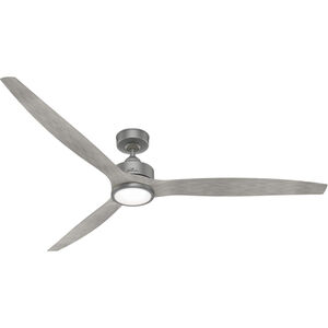 Park View 72 inch Matte Silver with Weathered Beach Wood Blades Outdoor Ceiling Fan