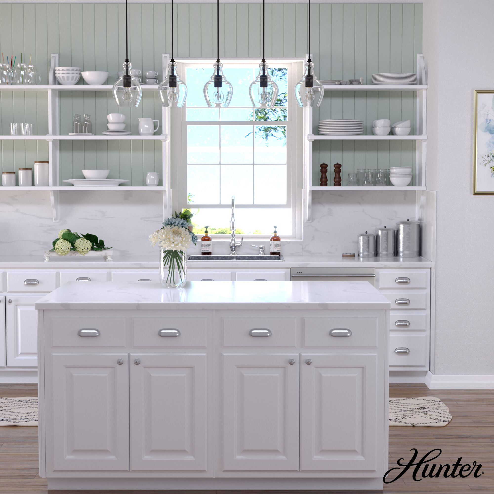 Maple Park 42 inch Linear Cluster Pendant Ceiling Light