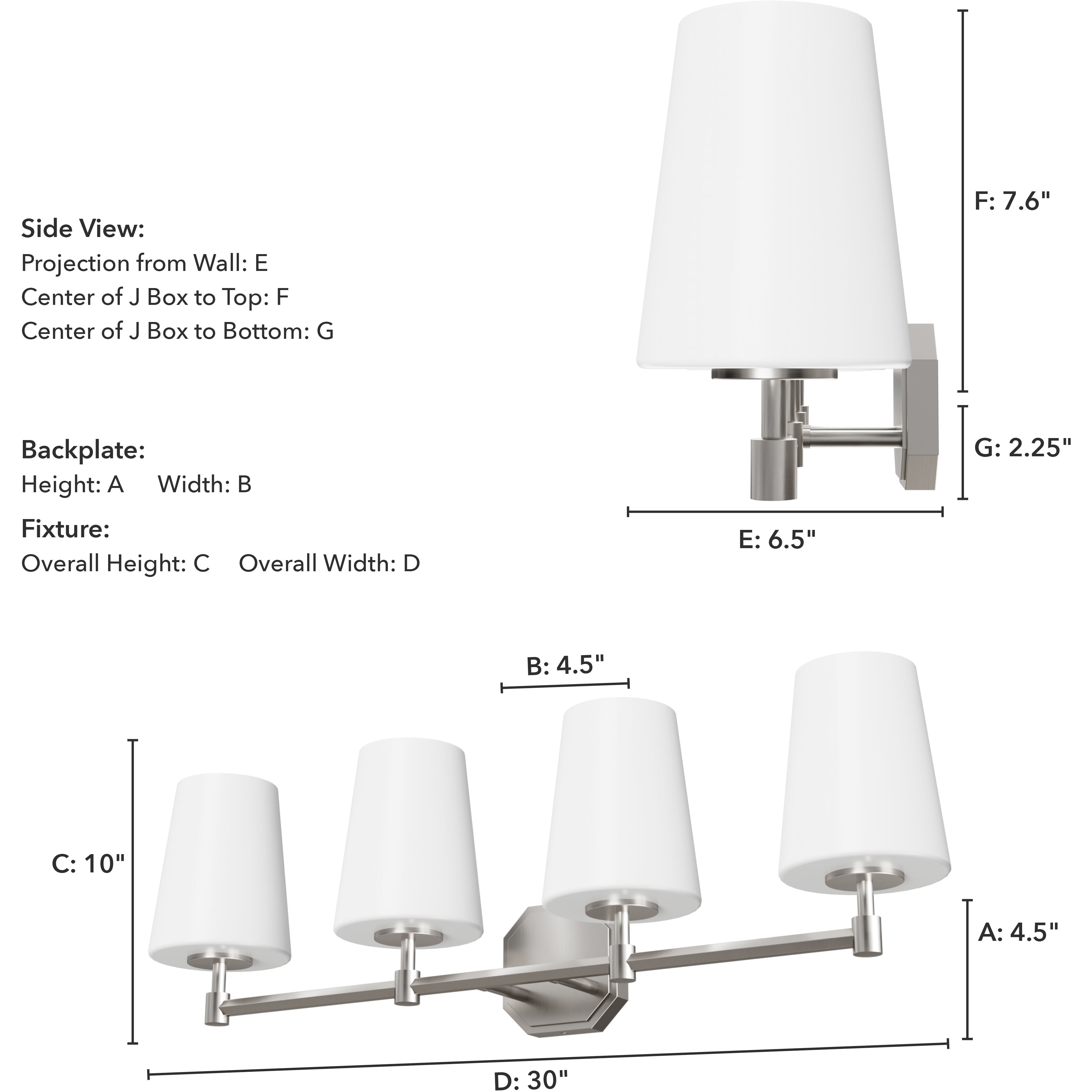 Nolita 4 Light 30 inch Brushed Nickel Vanity Light Wall Light