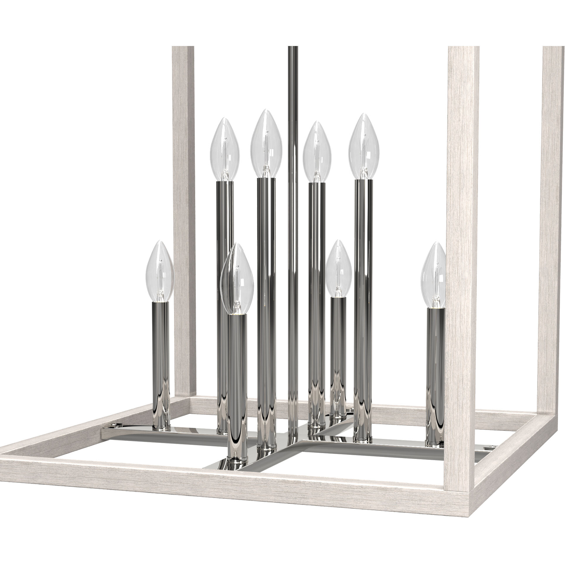 Squire Manor 8 Light 22 inch Chrome and Distressed White Pendant Ceiling Light