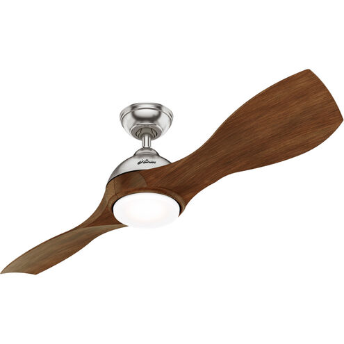 Milstream 56 inch Brushed Nickel with Warm Toasted Walnut Blades Outdoor Ceiling Fan