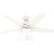 Bardot 44 inch Fresh White with Fresh White/Light Oak Blades Ceiling Fan
