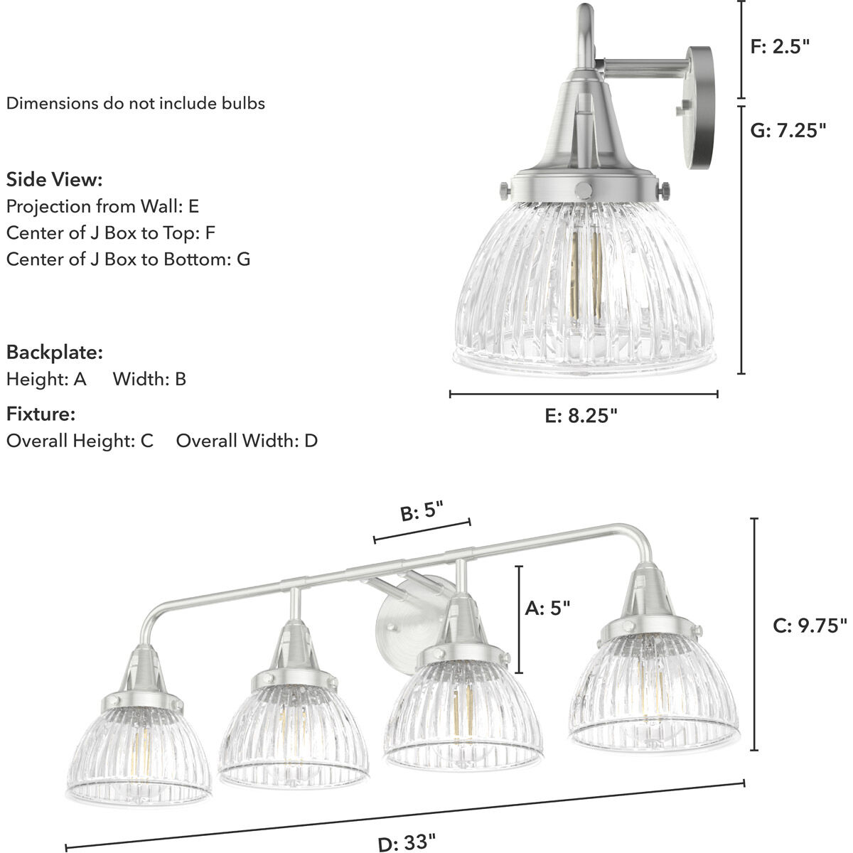 Cypress Grove 4 Light 33 inch Brushed Nickel Vanity Light Wall Light