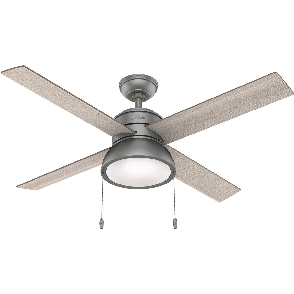 Loki 52 inch Matte Silver with Light Gray Oak/Warm Grey Oak Blades Ceiling Fan