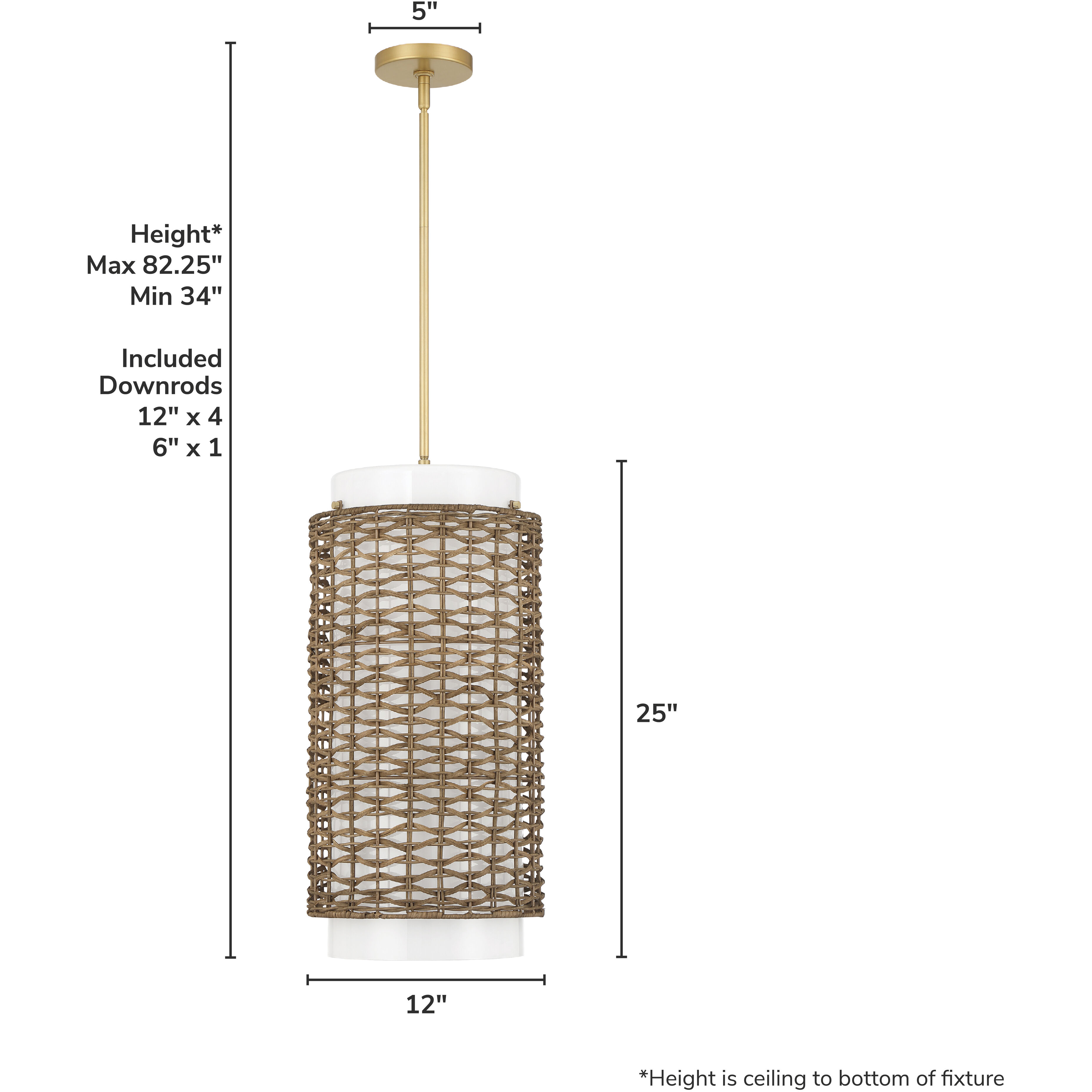 Laila 3 Light 12 inch Luxe Gold Pendant Ceiling Light, Large