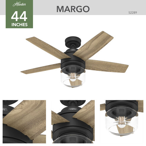 Margo 44 inch Matte Black with Golden Maple Blades Ceiling Fan