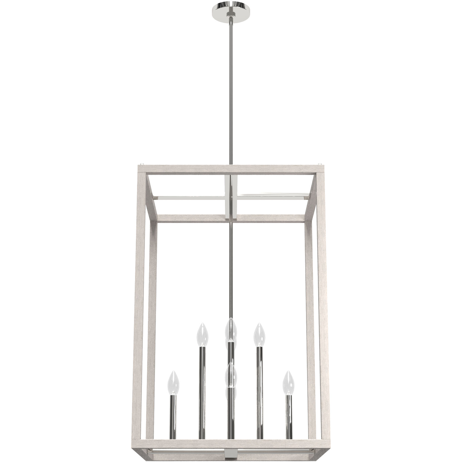 Squire Manor 8 Light 22 inch Chrome and Distressed White Pendant Ceiling Light