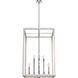 Squire Manor 8 Light 22 inch Chrome and Distressed White Pendant Ceiling Light