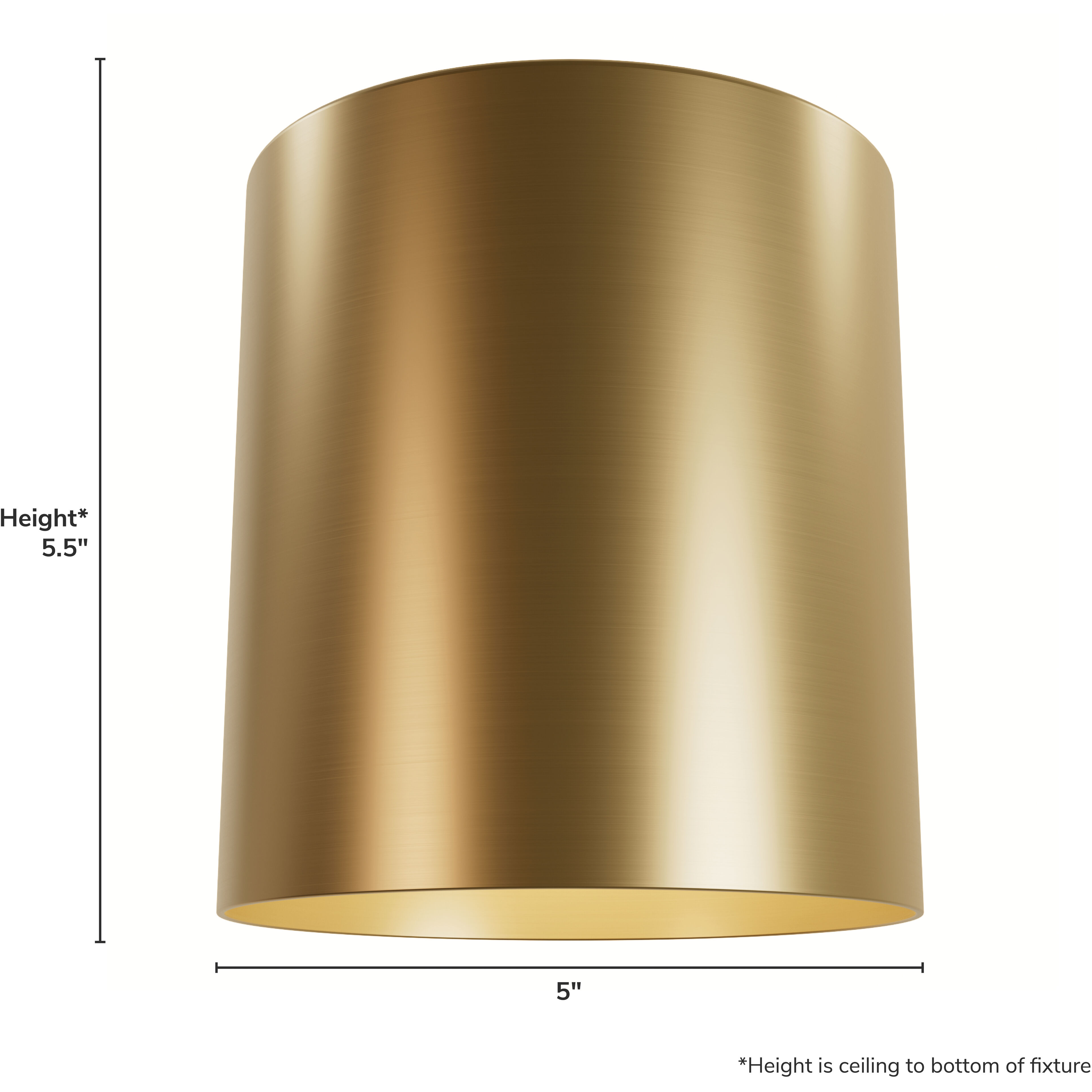 Canoga 1 Light 5 inch Luxe Gold Flush Mount Ceiling Light, Small