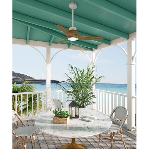 Lakemont 52 inch Matte White with White Washed Oak Blades Outdoor Ceiling Fan