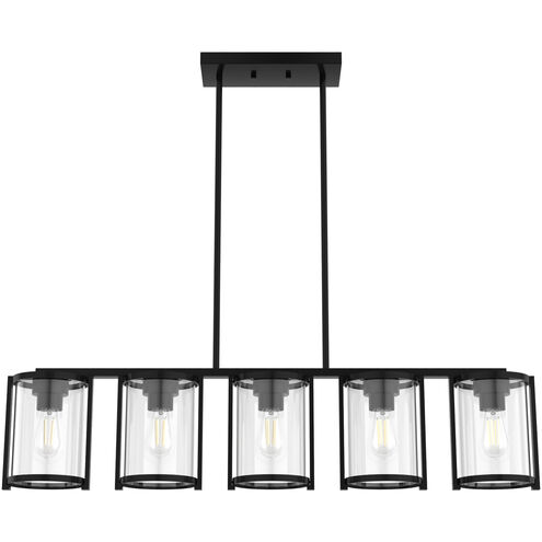 Astwood 5 Light 39 inch Matte Black Linear Chandelier Ceiling Light, Large