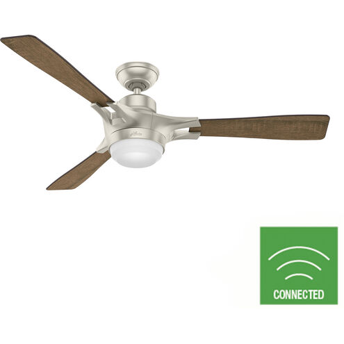 Signal 54 inch Matte Nickel with Reclaimed Walnut/Burnt Oak Grain Blades Ceiling Fan